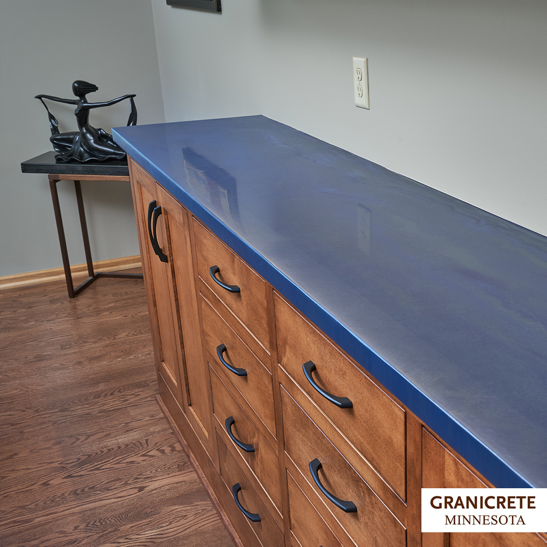 Bold, blue buffet close up